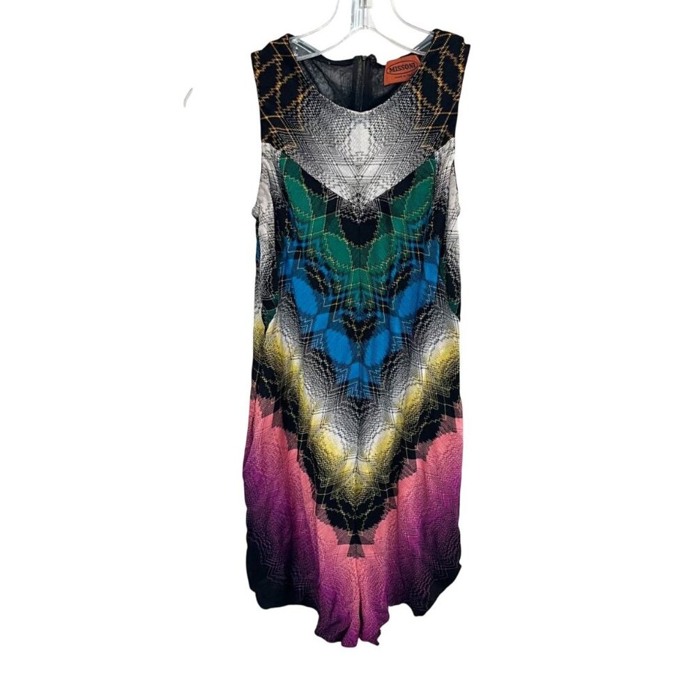 Missoni Multicolor Chevron Romper Short Sleeveless Artsy Y2K - Size 40, US 4